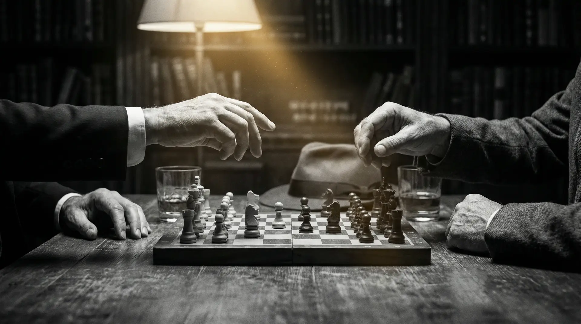 中出是什么意思 艺术探索系列 - 非线性叙事，棋盘上的对弈象征命运的交错